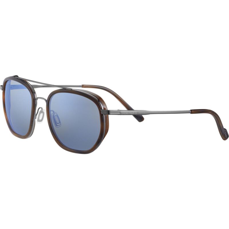 BORON, Brown Buffalo Acetate with Shiny Gunmetal Metal-Mineral Polarized 555nm Blue Cat 2 to 3, hi-res image number null